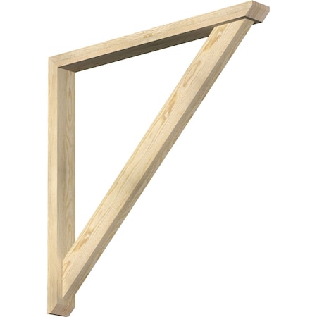 Ekena Millwork Traditional Slat Rough Sawn Bracket w/ Offset Brace, Douglas Fir, 4"W x 40"D x 40"H BKT0402X40X40TRA06RDF